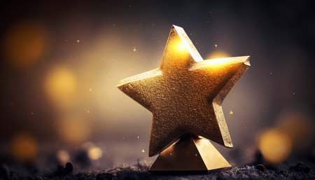 golden star on black backgroundの素材