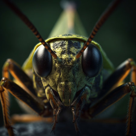 close up of a grasshopperの素材
