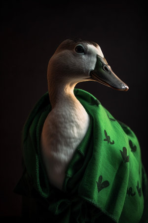 Goose with scarf, copy spaceの素材