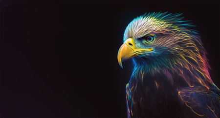 Colorful strong eagle with copy spaceの素材