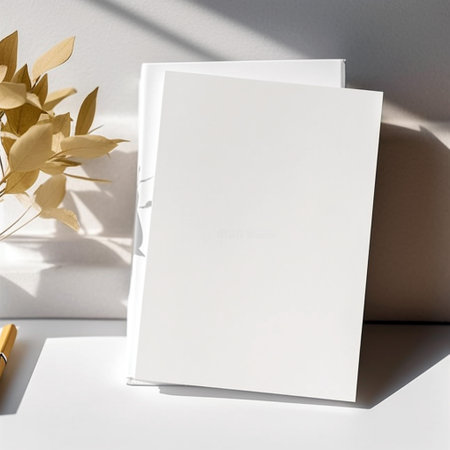 Empty notebook with copy space for quotes, products, photosの素材