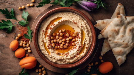Delicious traditional hummusの素材