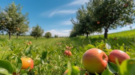 apple orchard in springの素材