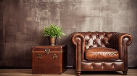 classic brown expensive leather armchairの素材