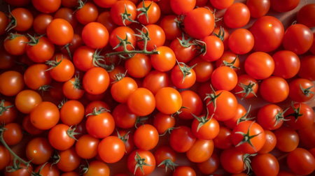 Freshly harvested cherry tomatoesの素材