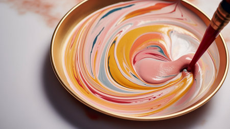 hand painting with brushの素材