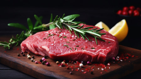 Delicious raw meat on skewersの素材