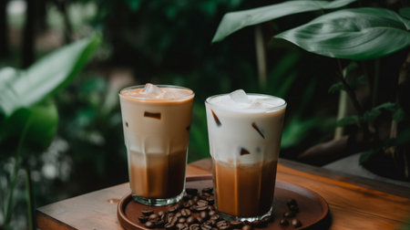 glass of cappuccino with chocolateの素材