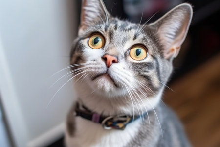 portrait of a surprised catの素材