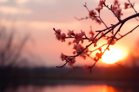 sunset in the forestの素材