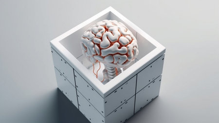 New ideas, brain comes out of white boxの素材