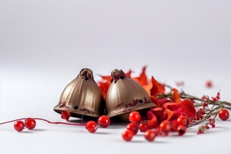 christmas bells, decoration isolated on white backgroundの素材