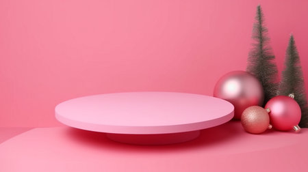 Podium for product advertisement or restaurant menus with beautiful backgroundの素材