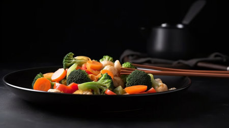 Delicious healthy stir fried vegetablesの素材