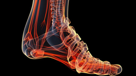colored x ray of human footの素材