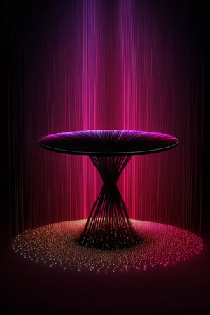 Podium for product advertisement or restaurant menus with beautiful backgroundの素材