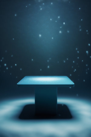 Podium for product advertisement or restaurant menus with beautiful backgroundの素材