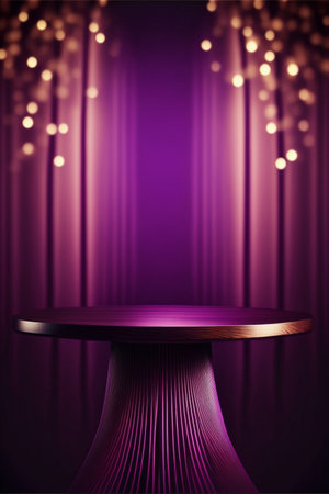 Podium for product advertisement or restaurant menus with beautiful backgroundの素材