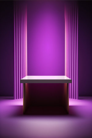 Podium for product advertisement or restaurant menus with beautiful backgroundの素材