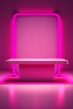Podium for product advertisement or restaurant menus with beautiful backgroundの素材