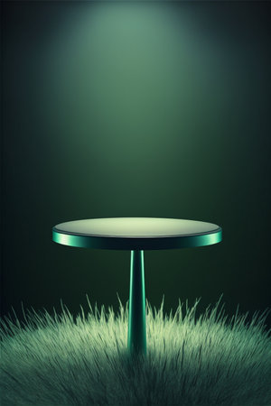 Podium for product advertisement or restaurant menus with beautiful backgroundの素材