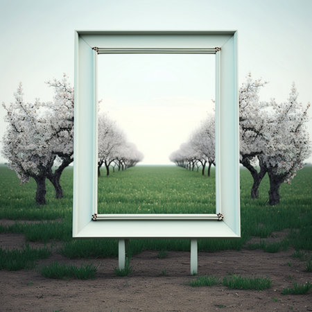 Empty picture frame with copy space for quotes, products, photosの素材