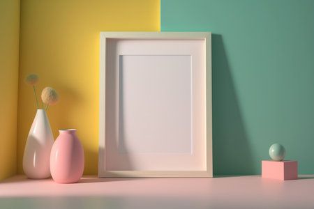 Empty picture frame with copy space for quotes, products, photosの素材