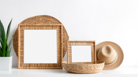 Empty picture frame with copy space for quotes, products, photosの素材