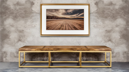Podium for product advertisement or restaurant menus with beautiful backgroundの素材
