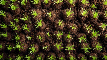 Young sprouts at soilの素材