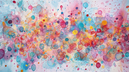 Beautiful colorful watercolor shapes at wallpaperの素材