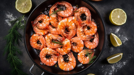grilled shrimps with lemon and garlicの素材
