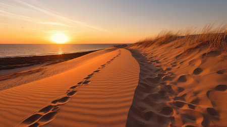 sunset on the beachの素材