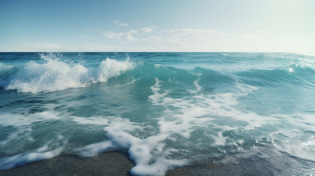 Beautiful calm waters with clean beachの素材