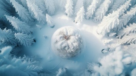 Snow bunker at winter forestの素材