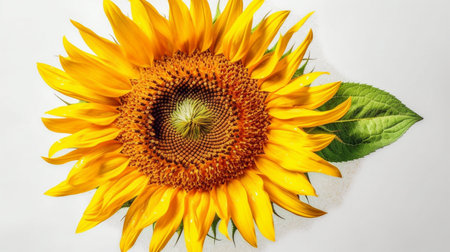 sunflower on a white backgroundの素材