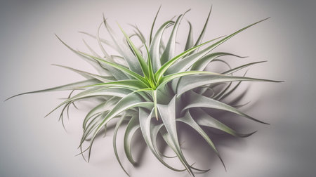 Beautiful tillandsia flower with black gradient backgroundの素材