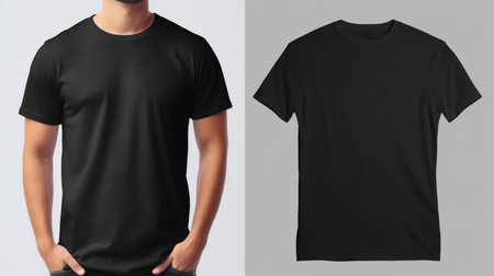 Blank black t shirt mock up without brandの素材