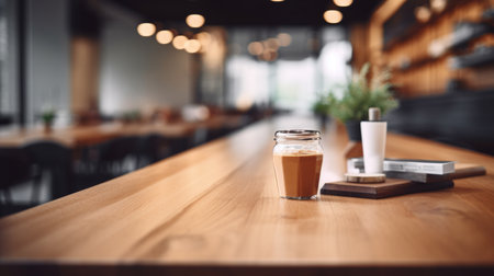 Podium for product advertisement or restaurant menus with beautiful backgroundの素材