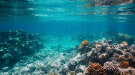 clear underwater scene with reefの素材