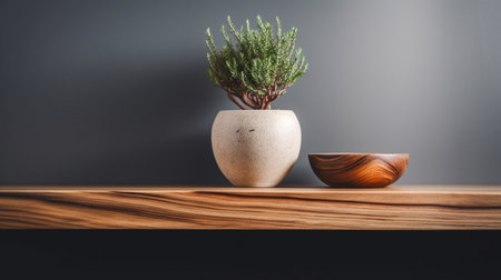 Podium for product advertisement or restaurant menus with beautiful backgroundの素材