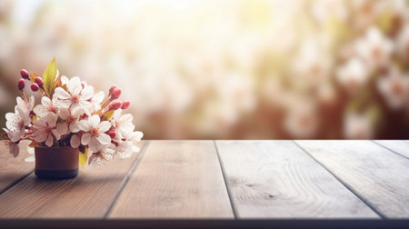 Podium for product advertisement or restaurant menus with beautiful backgroundの素材