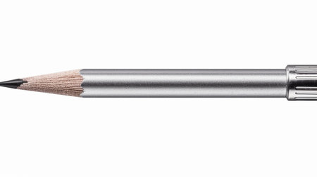 minimalist silver colored drop action pencil or ballpointの素材
