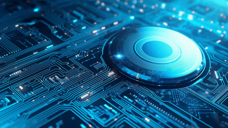 Abstract blue technology business or science backgroundの素材