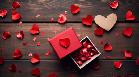 Valentines day background with gift boxの素材