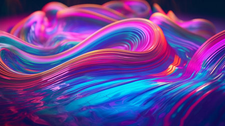 Holographic Neon Fluid Wavesの素材