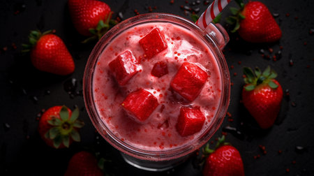 Strawberry milkshake designの素材