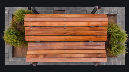 isolated park wooden benchの素材