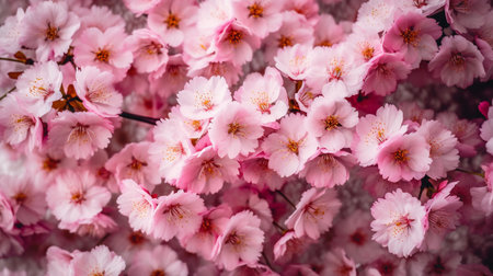 spring background with delicate pink sakura flowersの素材