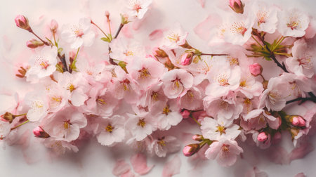 abstract nature background with spring blooming flowersの素材